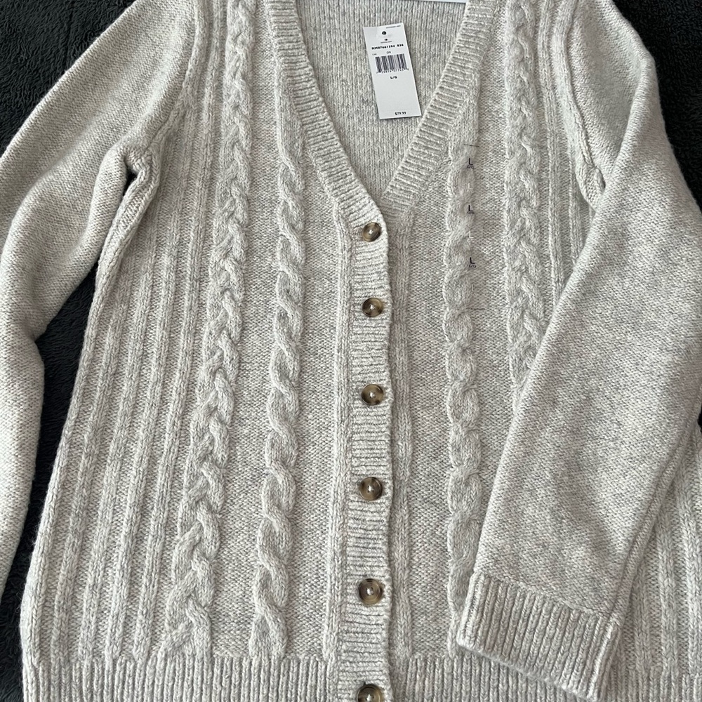 Tommy Hilfiger Heather Gray Cable Knit Cardigan